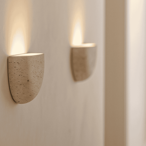 Applique in Pietra Wabi Sabi con Illuminazione Ambientale Soffusa