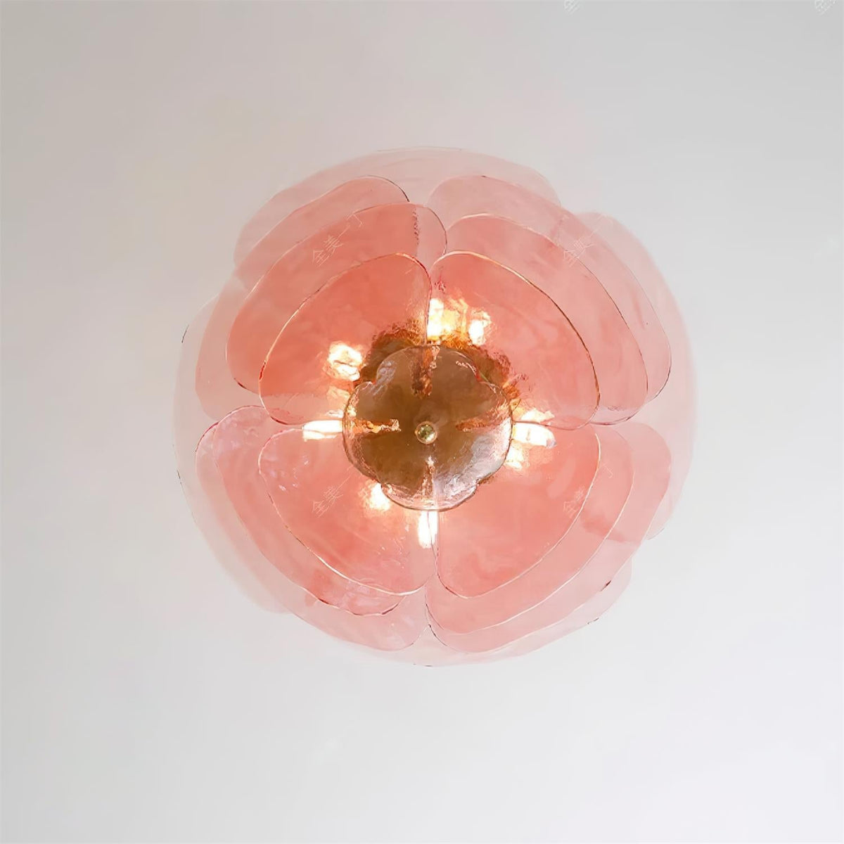 Lampadario in Vetro a Strati Foglia di Loto
