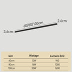Lampada a sospensione/da incasso LED Lineare - Tri-Colore Regolabile