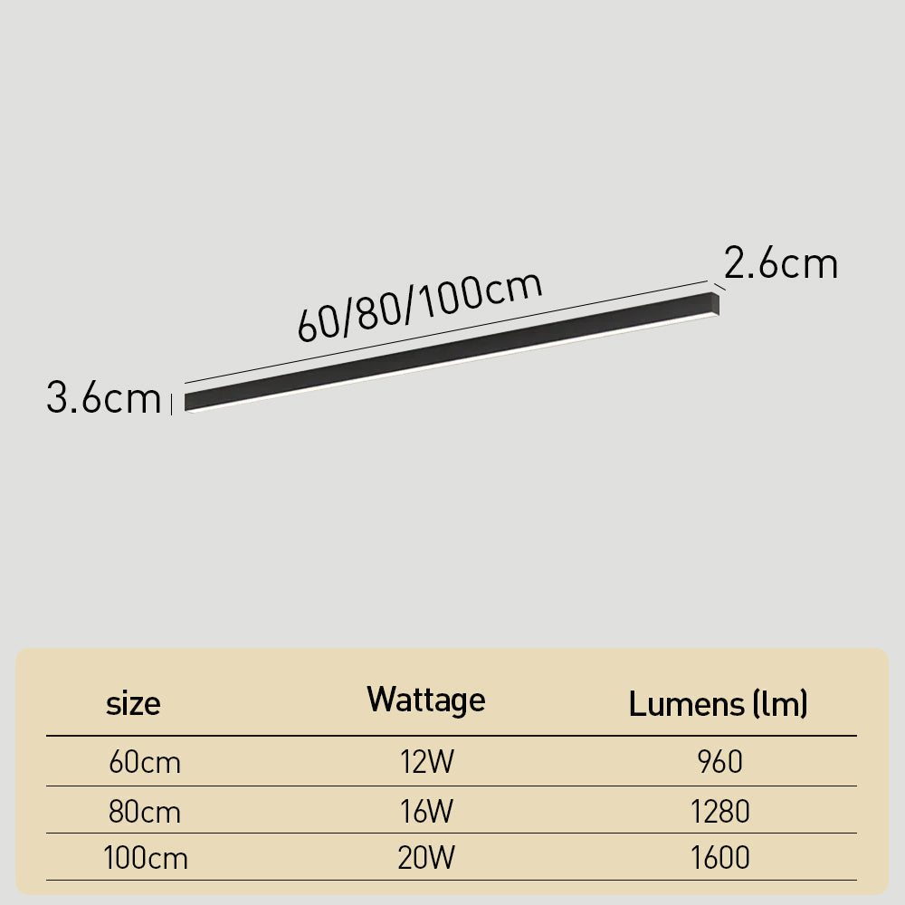 Lampada a sospensione/da incasso LED Lineare - Tri-Colore Regolabile