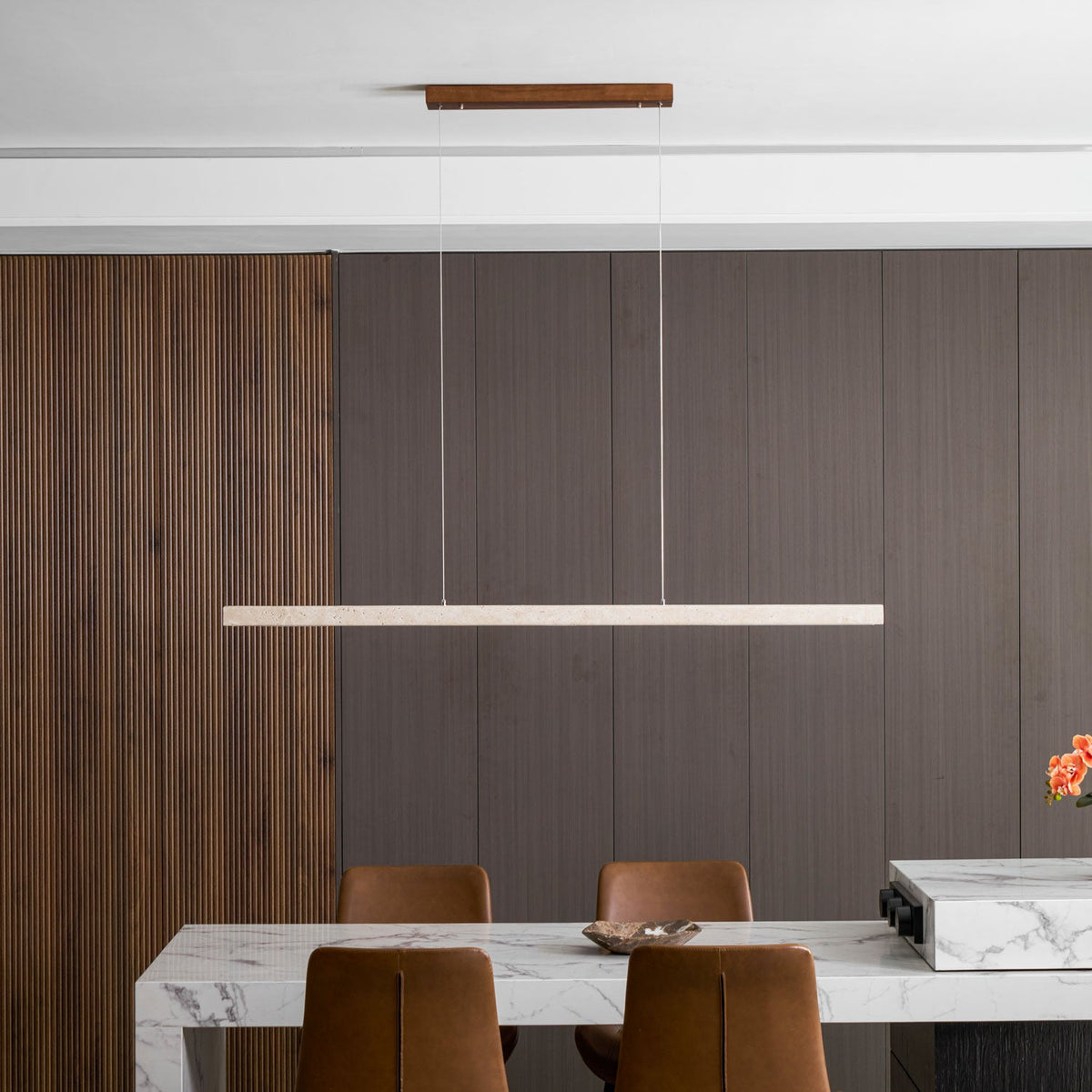 Lampada a Sospensione in Travertino Lineare