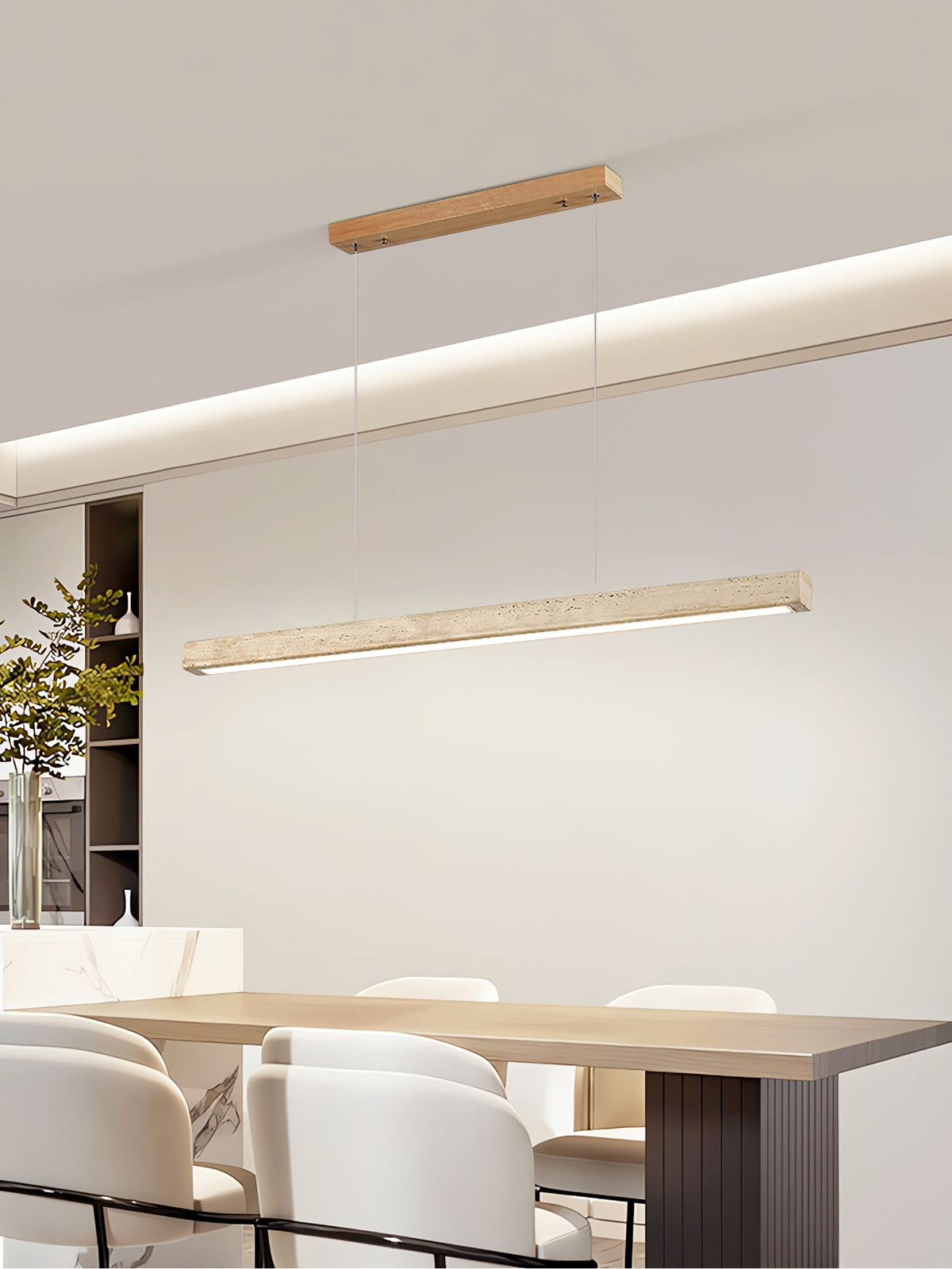 Lampada a Sospensione in Travertino Lineare