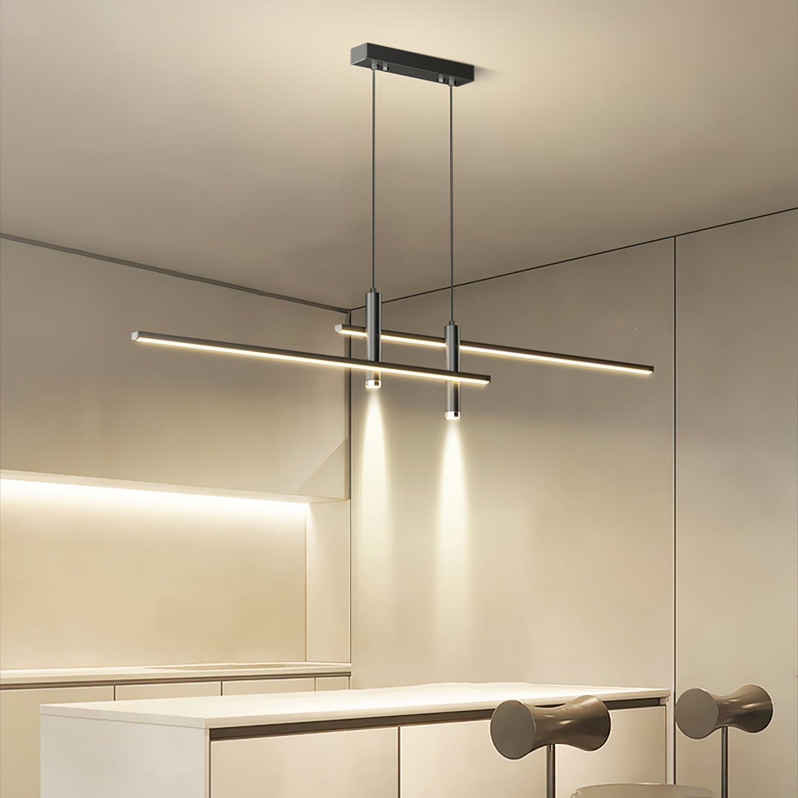 Lampada a Sospensione Lineare Moderna Arisha per Sala da Pranzo