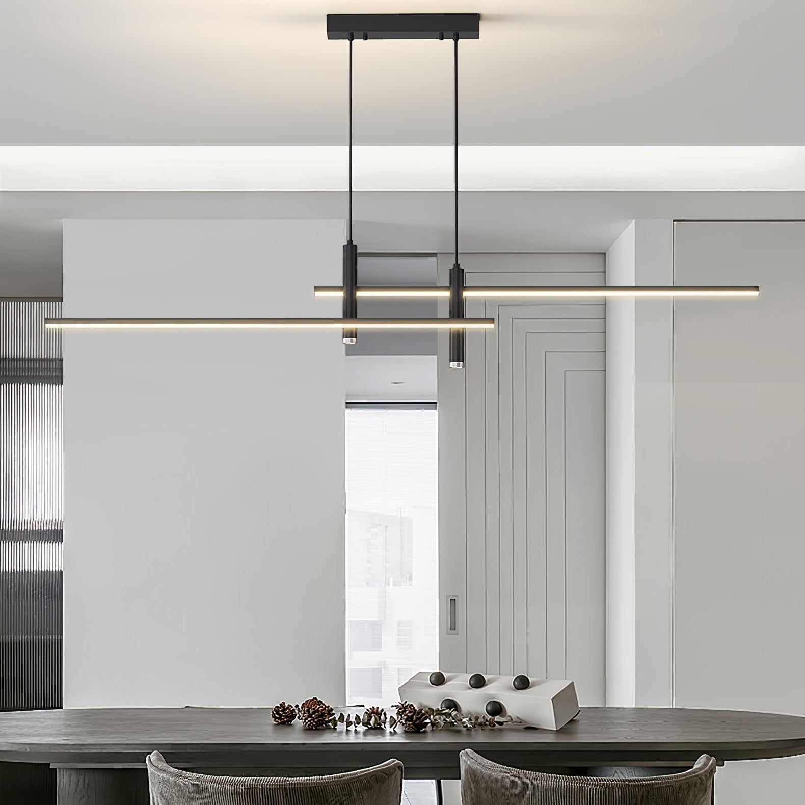 Lampada a Sospensione Lineare Moderna Arisha per Sala da Pranzo