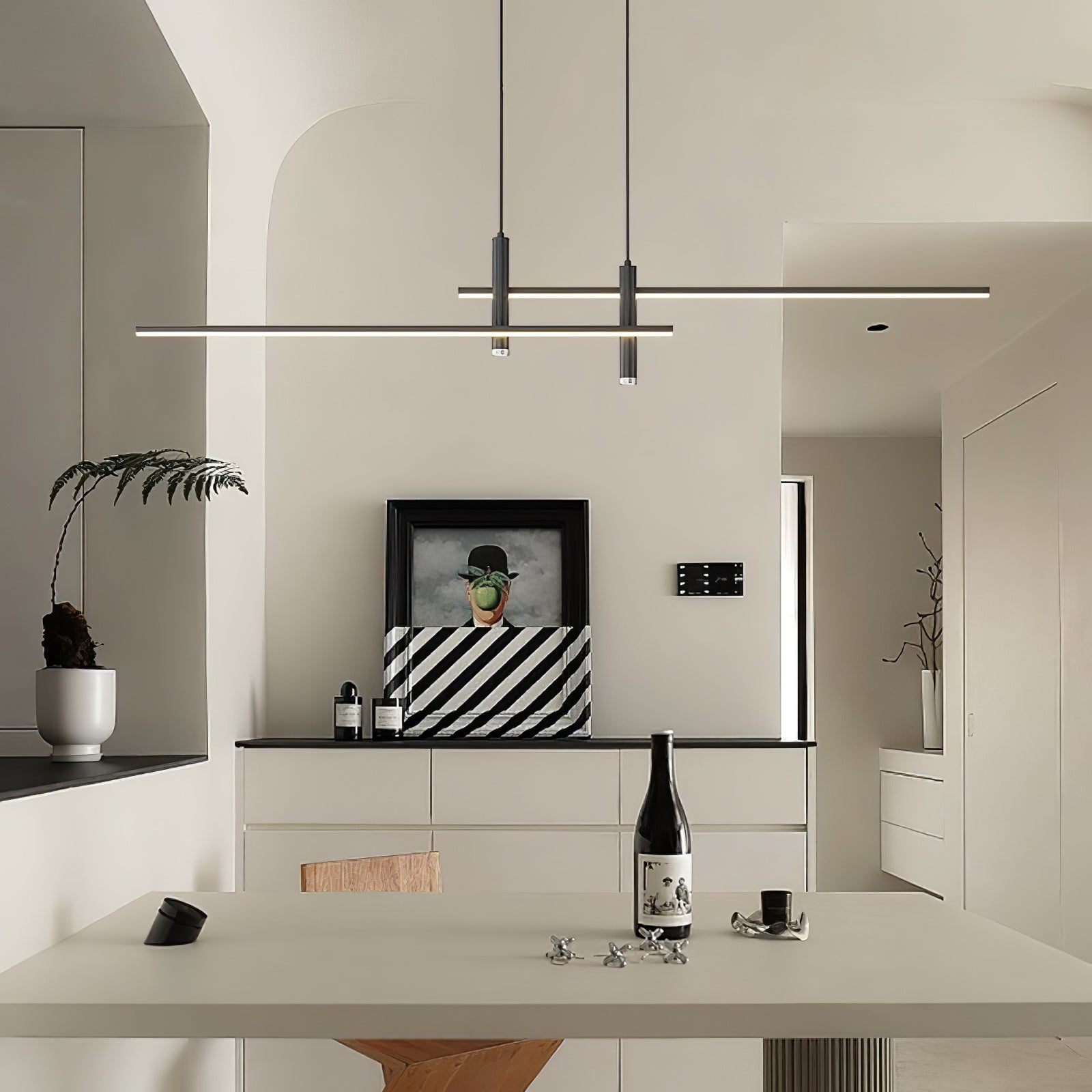 Lampada a Sospensione Lineare Moderna Arisha per Sala da Pranzo