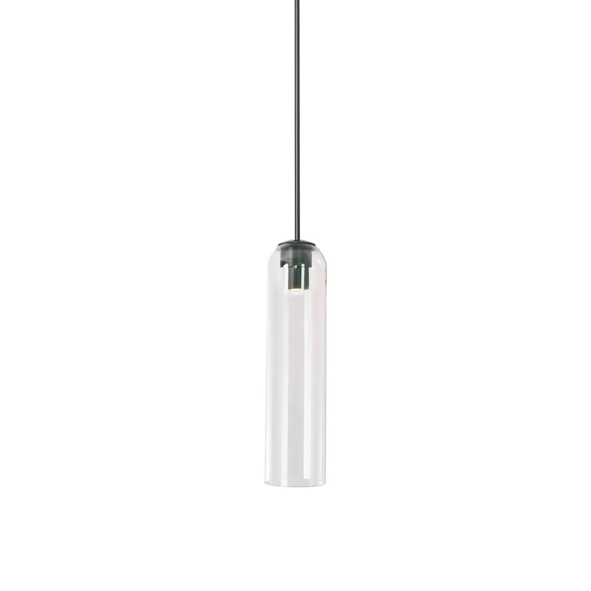 Lampada a sospensione in vetro a tubo lungo