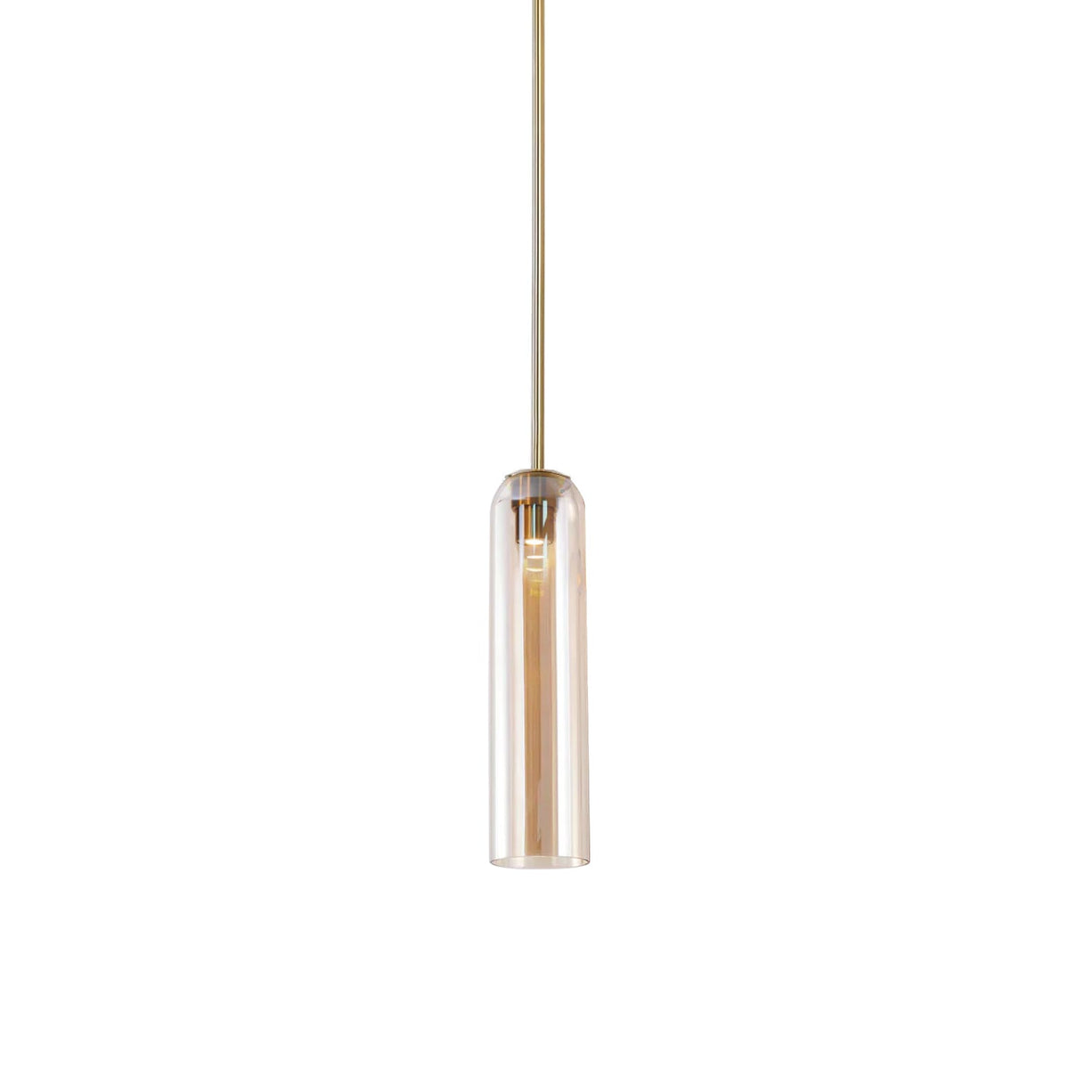 Lampada a sospensione in vetro a tubo lungo