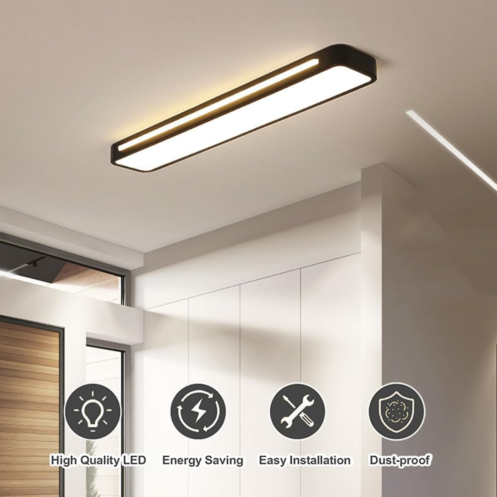Lampada da soffitto Longus – Ferro & Acrilico – Bianco – 48×58×78 cm – Lampada da soffitto LED moderna per soggiorno