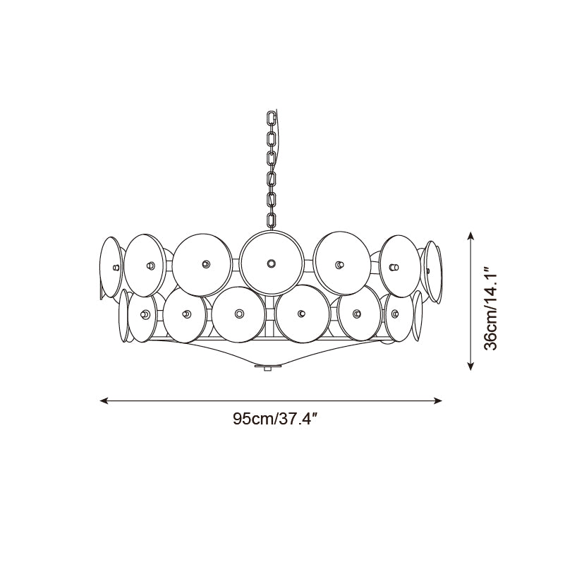 Ventilatore a soffitto in vetro ambra