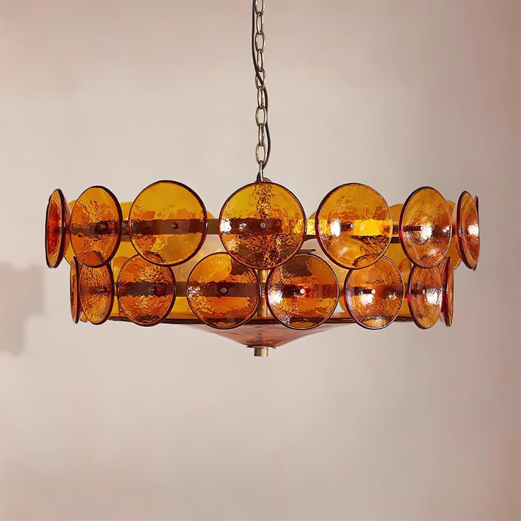 Ventilatore a soffitto in vetro ambra