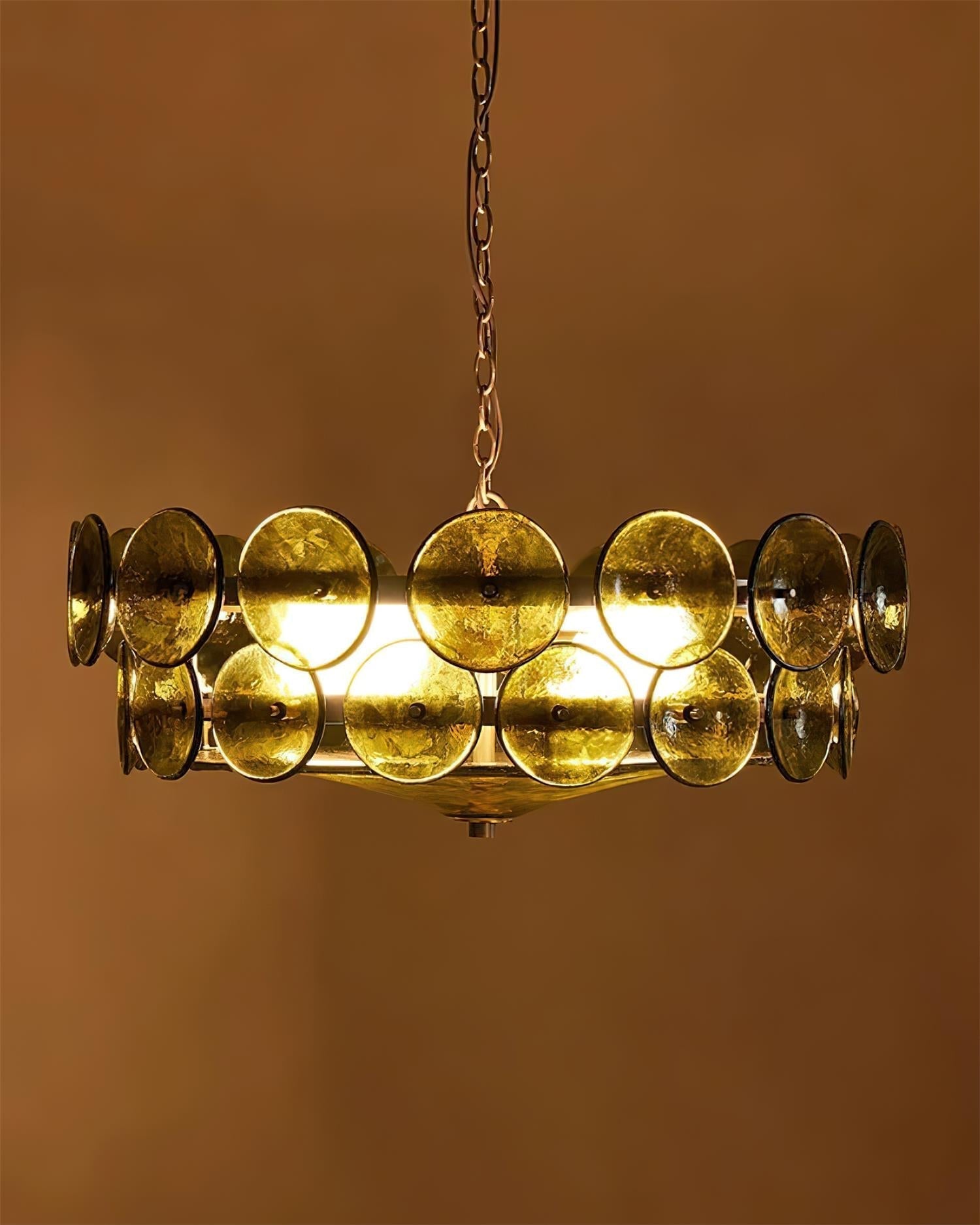 Ventilatore a soffitto in vetro ambra