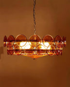 Ventilatore Lampadario in Vetro Ambra