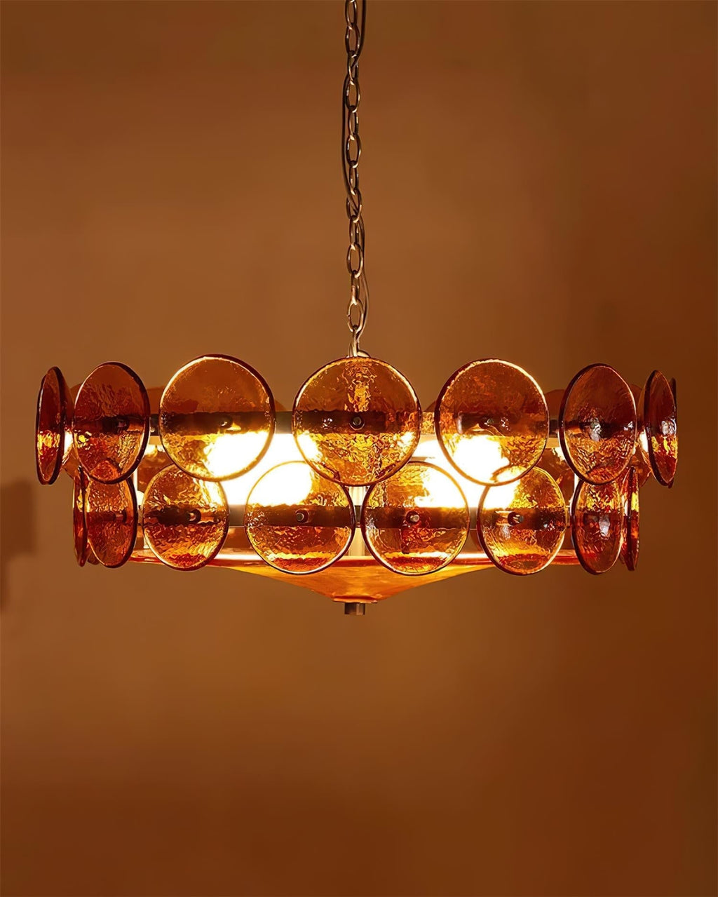 Ventilatore a soffitto in vetro ambra