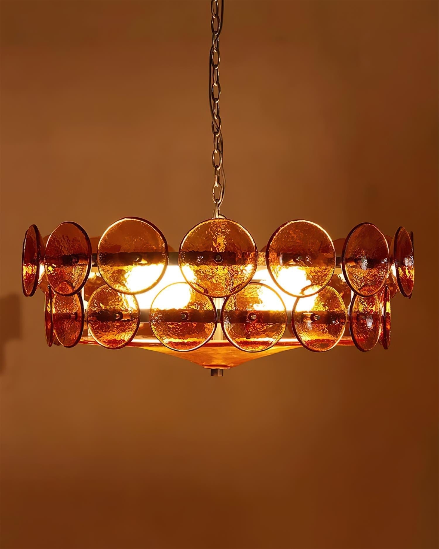 Ventilatore a soffitto in vetro ambra