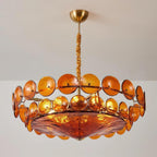 Ventilatore Lampadario in Vetro Ambra