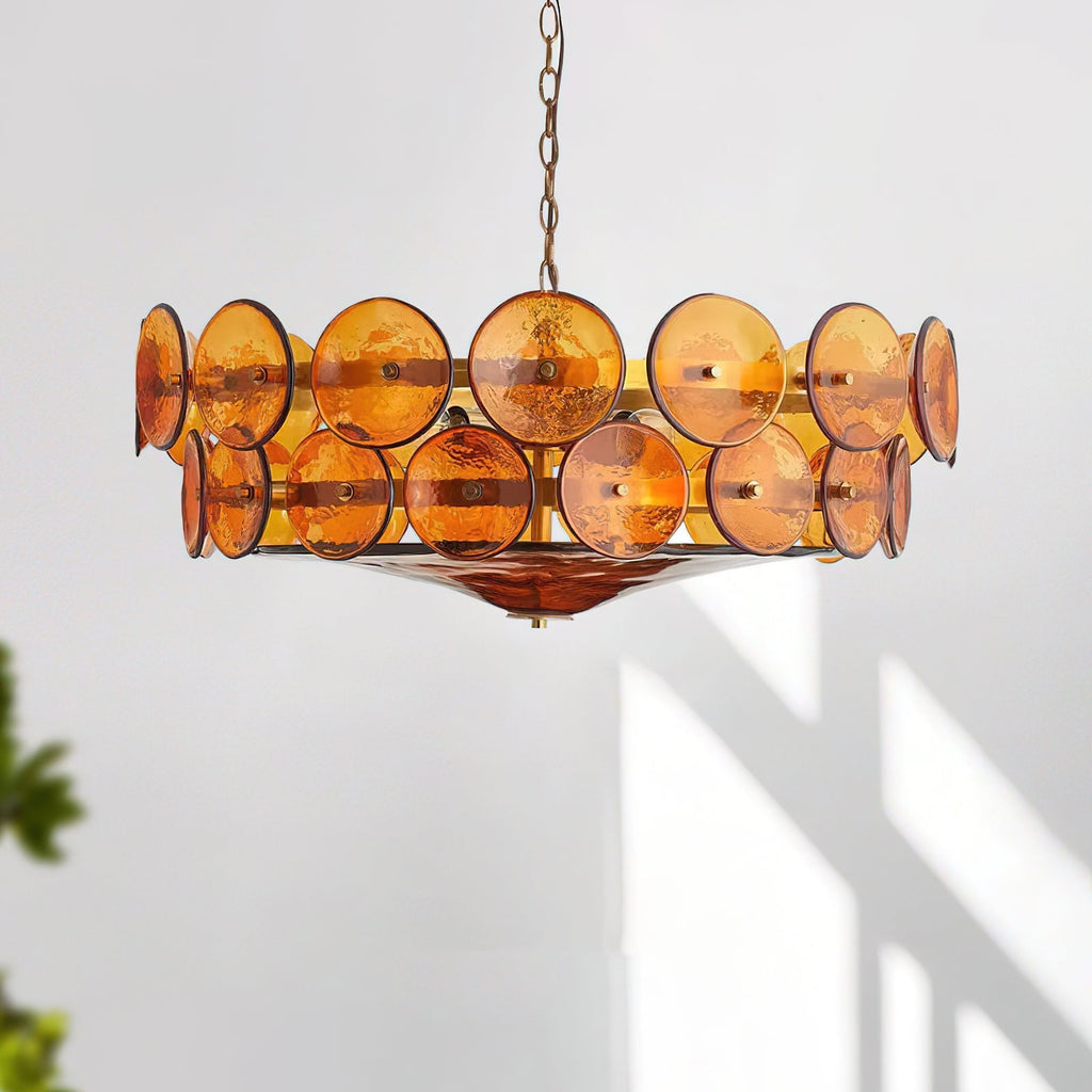 Ventilatore a soffitto in vetro ambra