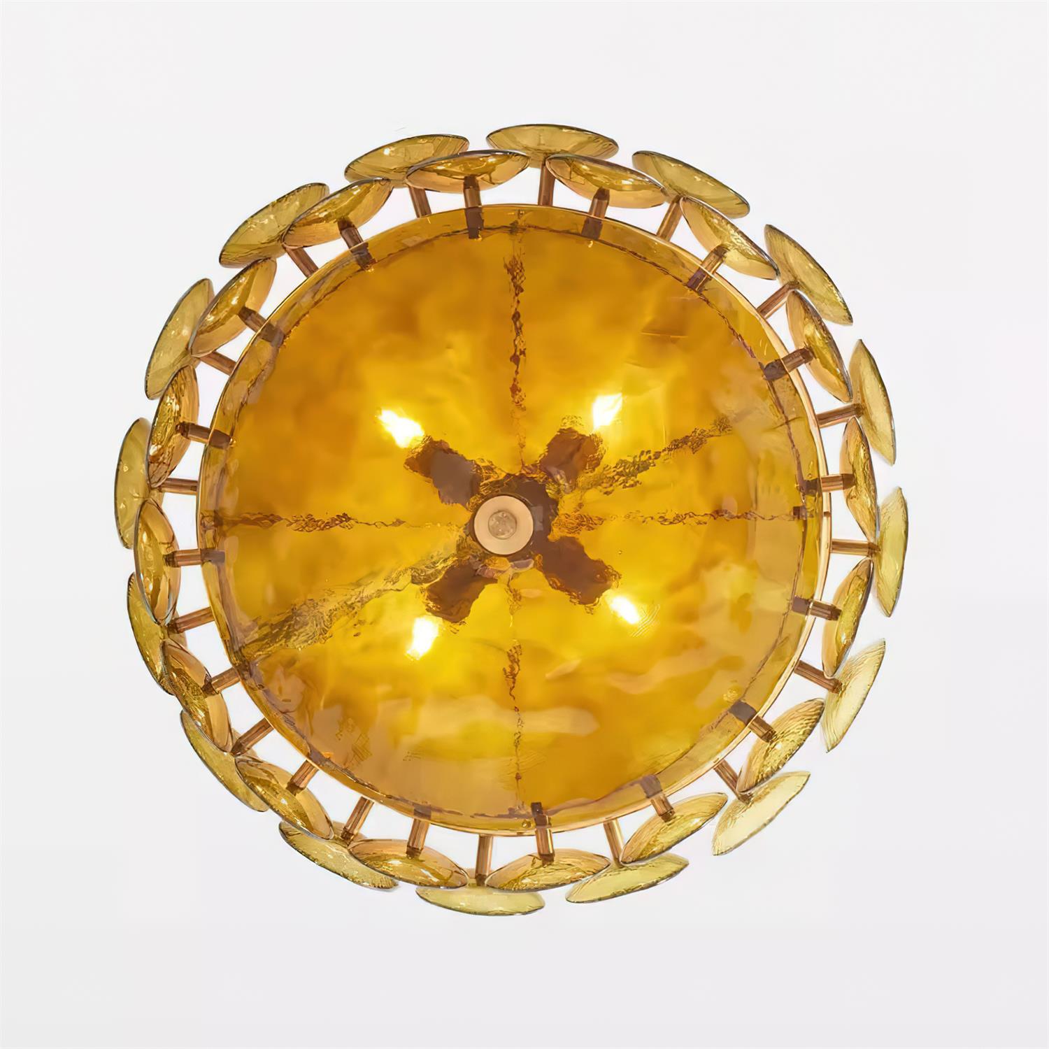 Ventilatore a soffitto in vetro ambra