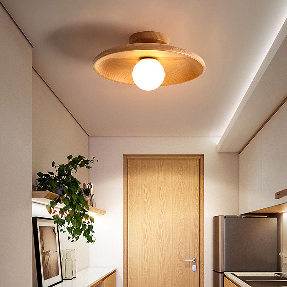 Lampada da soffitto Losnero – Legno – Naturale – Ø18/28/35 cm – Elegante per soggiorno e camera da letto