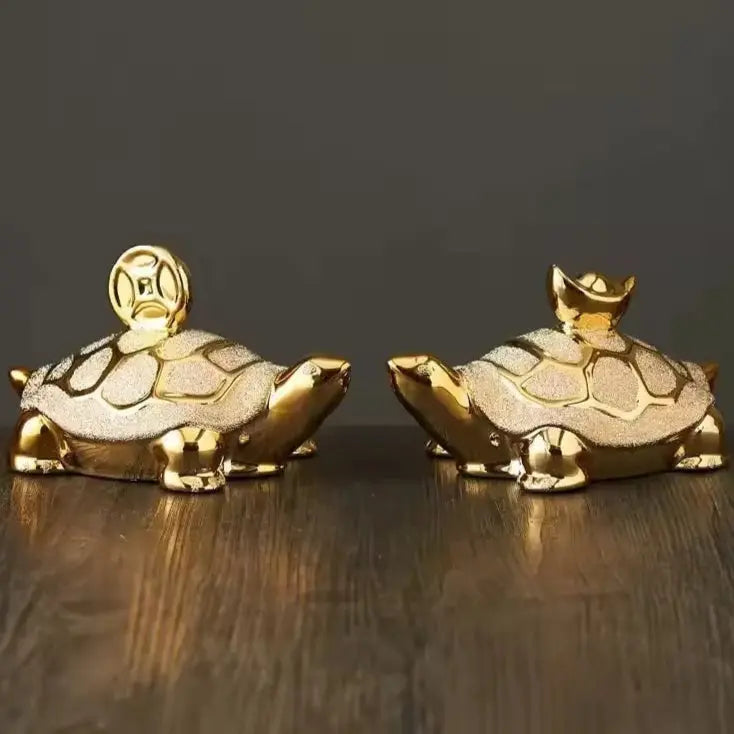 Scultura Tartaruga Oro Luma