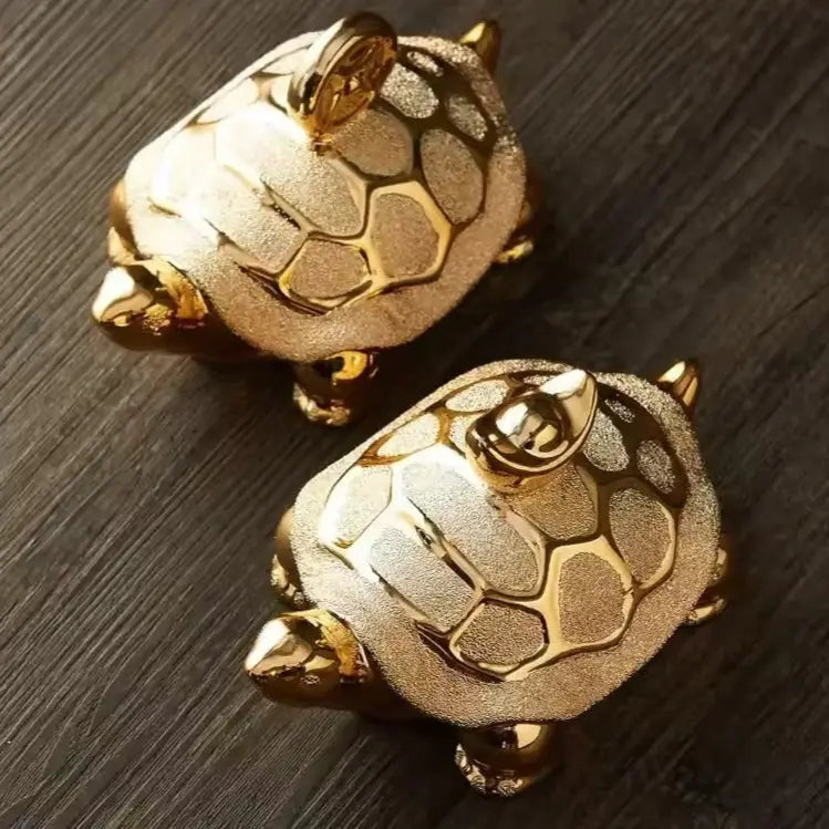 Scultura Tartaruga Oro Luma