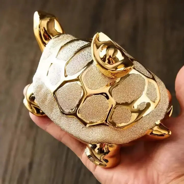 Scultura Tartaruga Oro Luma