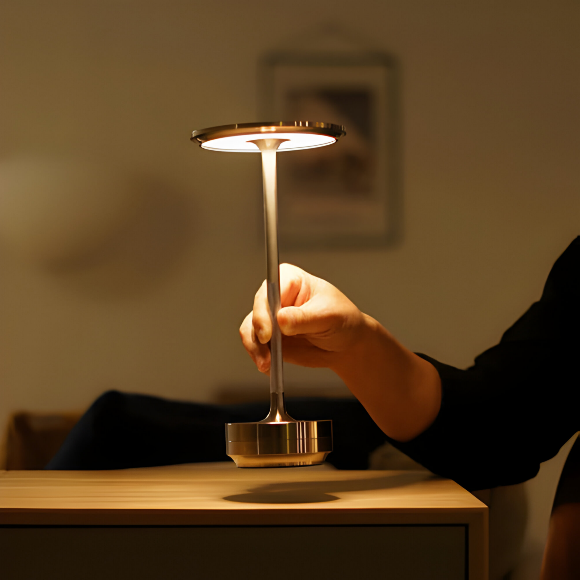 Lampada da tavolo LED wireless con controllo touch e regolazione della luminosità