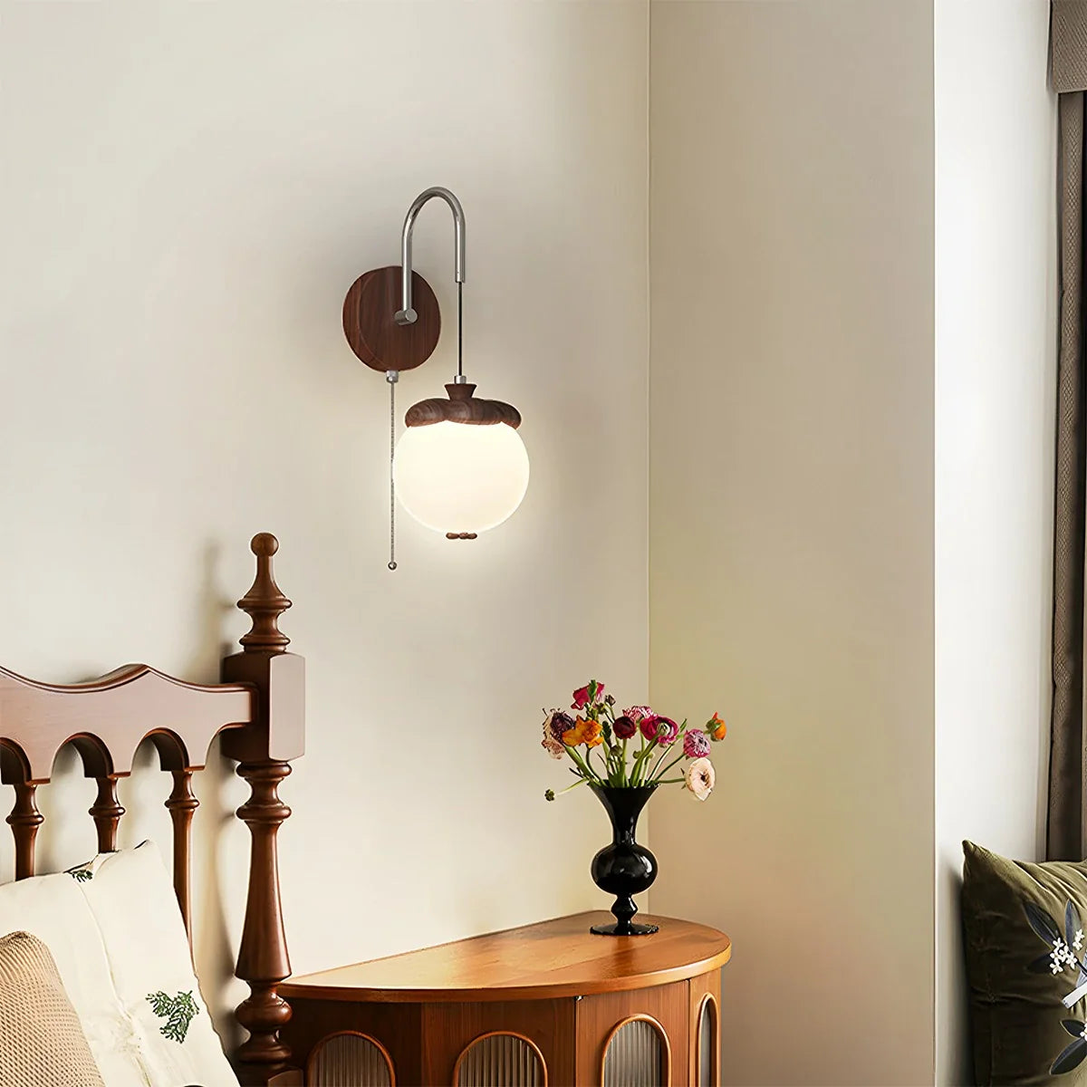 Lampada da parete Lumisa – Tessuto – Khaki – Design moderno – Lampada a LED per interni