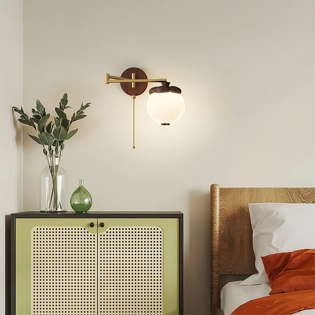 Lampada da parete Lumisa – Tessuto – Khaki – Design moderno – Lampada a LED per interni