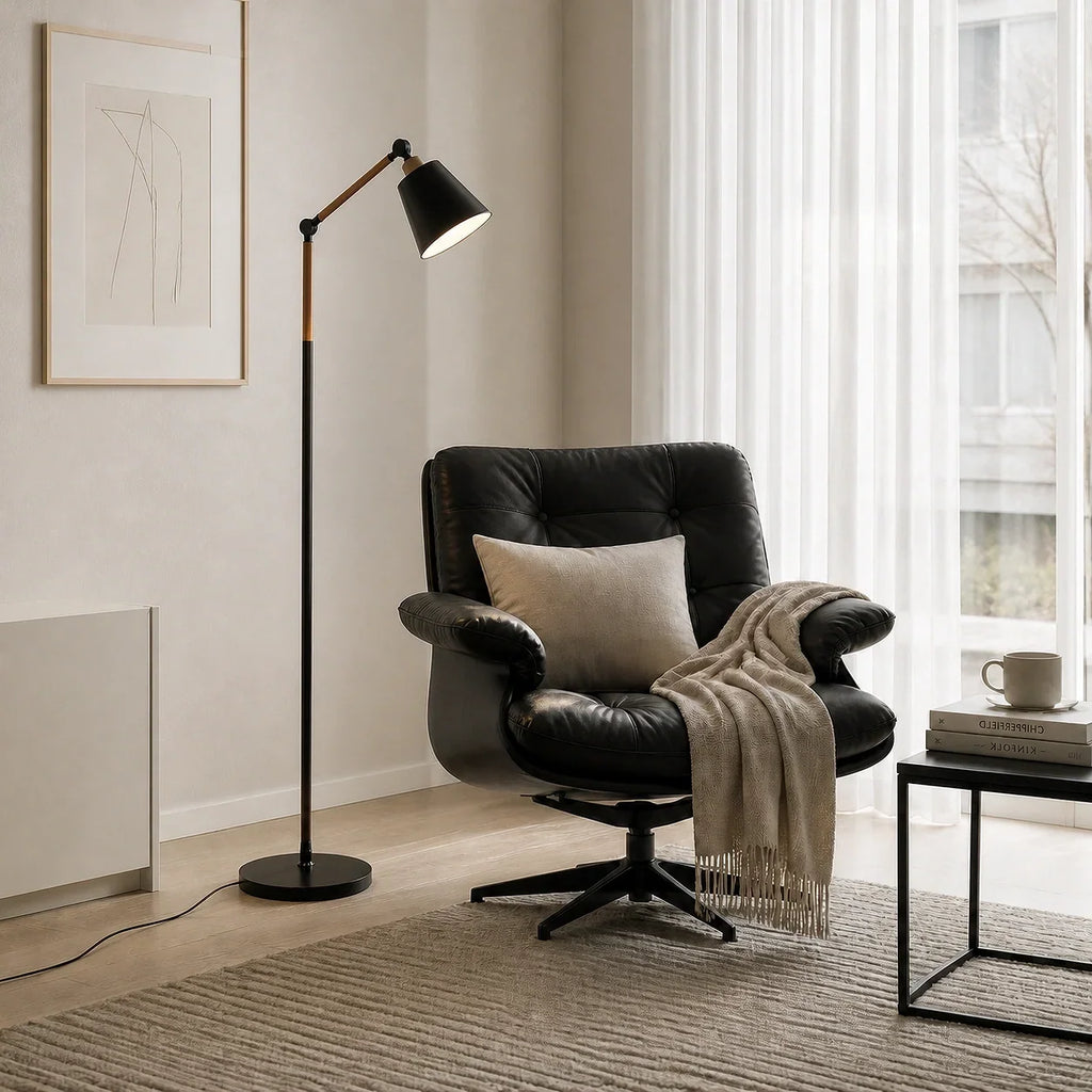 Lampada da Terra Nordic – Design Minimalista con Testa della Lampada Regolabile