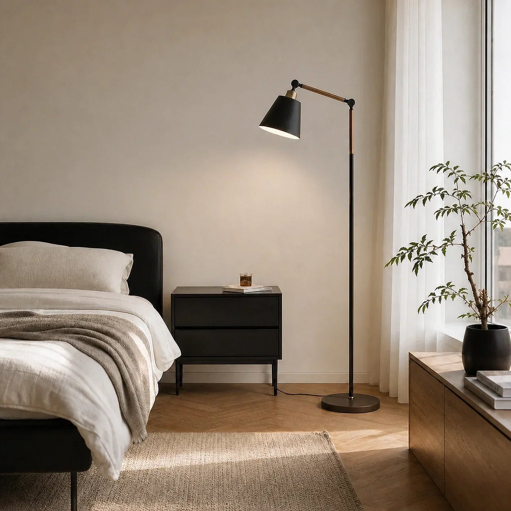 Lampada da Terra Nordic – Design Minimalista con Testa della Lampada Regolabile
