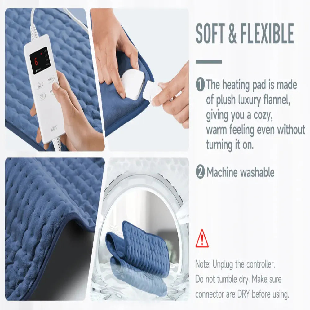 Cuscino Termico Elettrico in Microplush con Calore Regolabile e Spegnimento Automatico