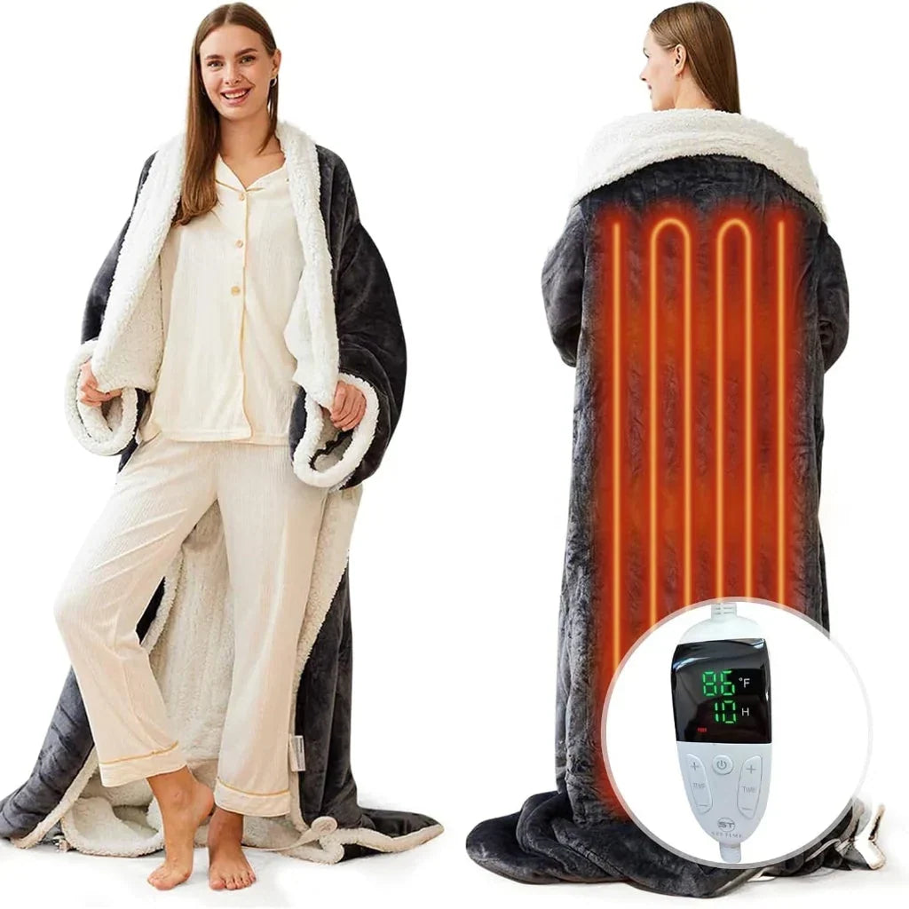 Coperta Elettrica Portatile con Calore Regolabile e Controller Rimovibile