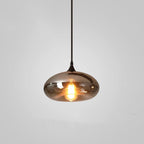 Luce a sospensione in vetro minimalista di giugno, grigio fumo