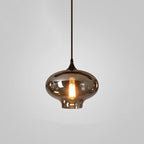 Luce a sospensione in vetro minimalista di giugno, grigio fumo