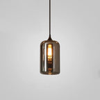 Luce a sospensione in vetro minimalista di giugno, grigio fumo