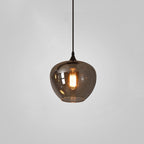 Luce a sospensione in vetro minimalista di giugno, grigio fumo