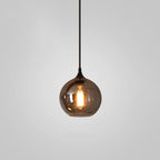 Luce a sospensione in vetro minimalista di giugno, grigio fumo