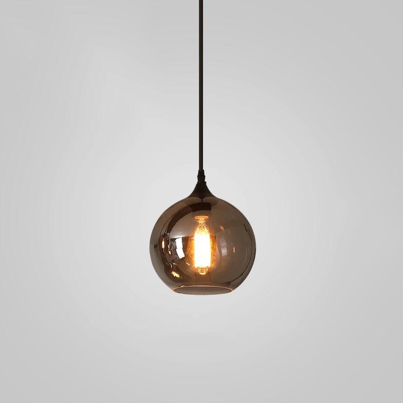Luce a sospensione in vetro minimalista di giugno, grigio fumo