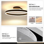 Solen Moderno Lampadario a Soffitto Circolare, Nero e Bianco