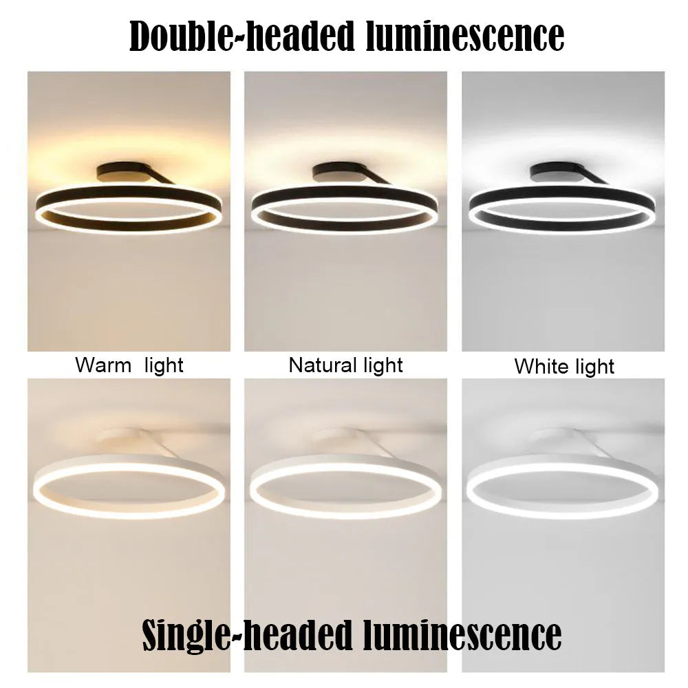 Solen Moderno Lampadario a Soffitto Circolare, Nero e Bianco