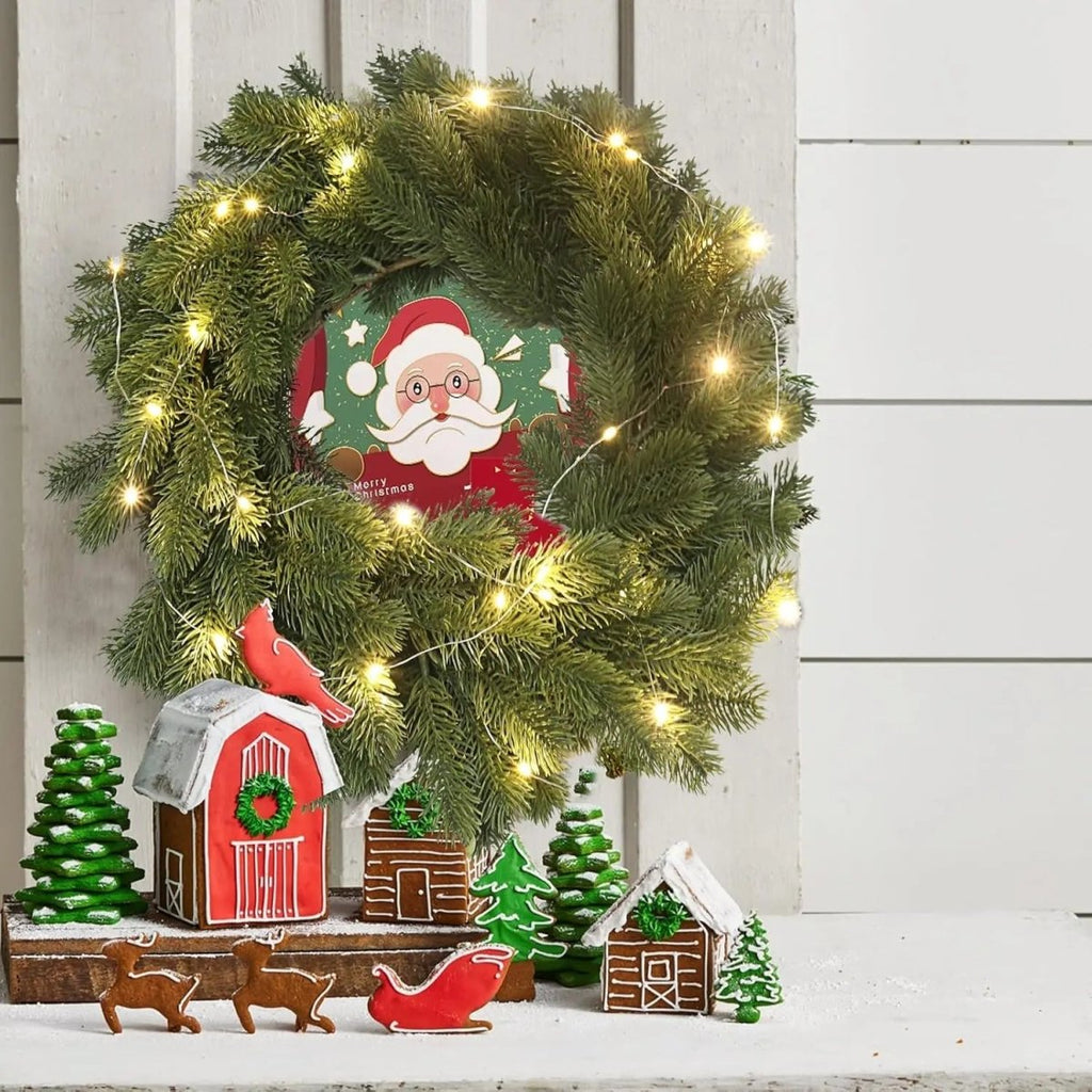 Corona di Natale LED con Luce Calda – Elegante Decorazione Natalizia Illuminata