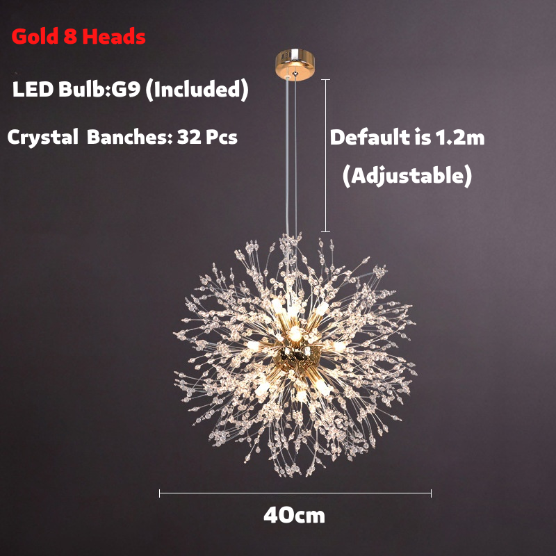 Lampada a Sospensione in Cristallo Dente di Leone Nordico