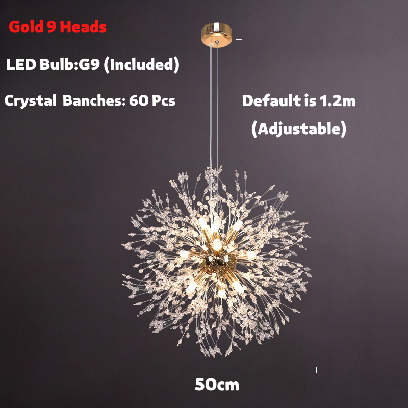 Lampada a Sospensione in Cristallo Dente di Leone Nordico