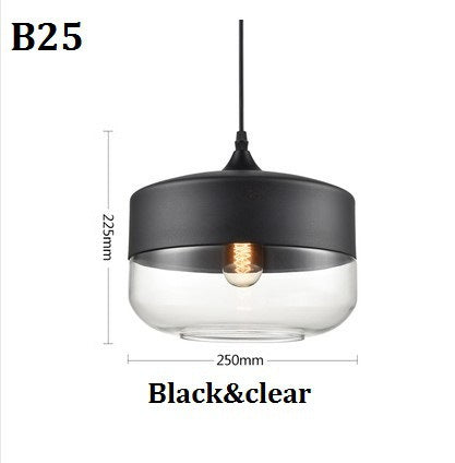 Lampada a sospensione moderna geometrica in vetro nero e ambra
