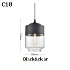 Lampada a sospensione moderna geometrica in vetro nero e ambra