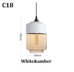 Lampada a sospensione moderna geometrica in vetro nero e ambra