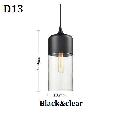Lampada a sospensione moderna geometrica in vetro nero e ambra