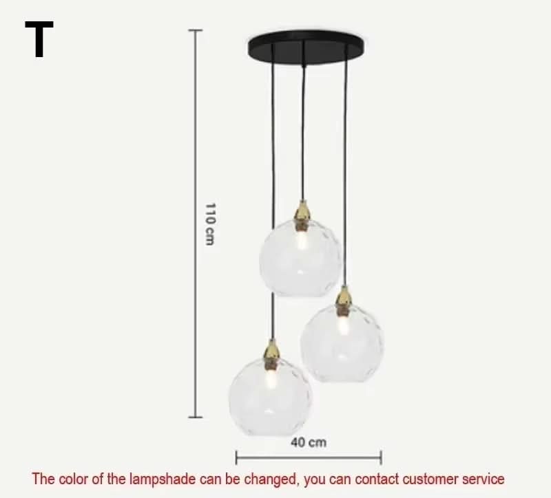 Glarefusion Moderno Semplice Lampada a Sospensione in Vetro con Motivo Acqua Colorata