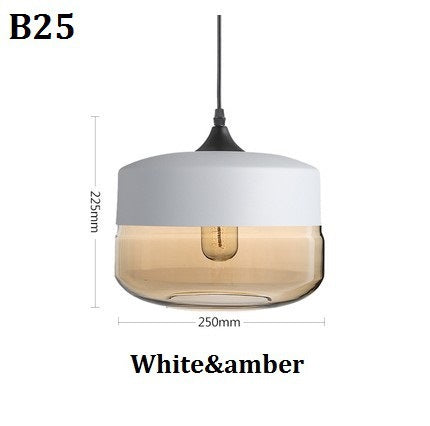 Lampada a sospensione moderna geometrica in vetro nero e ambra