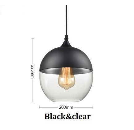 Lampada a sospensione moderna geometrica in vetro nero e ambra